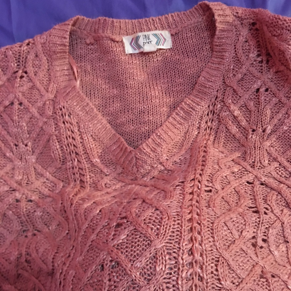 light pink v neck sweater